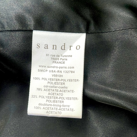 Sandro Tuxedo Blazer Jacket, Black, size 36/Small - Picture 13 of 15